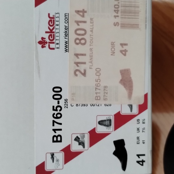 Rieker black leather slip on shoes - Picture 6 of 6